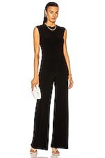 Norma Kamali Sleeveless Jumpsuit in Black, view 1, click to view large image.