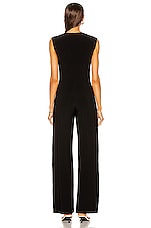 Norma Kamali Sleeveless Jumpsuit in Black, view 3, click to view large image.