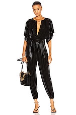 Norma Kamali Rectangle Jog Jumpsuit in Black, view 1, click to view large image.
