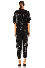 Norma Kamali Rectangle Jog Jumpsuit in Black, view 3, click to view large image.
