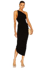 Norma Kamali Diana Gown in Black, view 1, click to view large image.