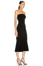 Norma Kamali Strapless Fishtail Dress To Midcalf in Black, view 2, click to view large image.