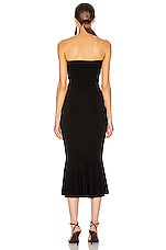 Norma Kamali Strapless Fishtail Dress To Midcalf in Black, view 3, click to view large image.