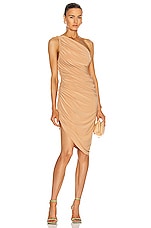 Norma Kamali Diana Mini Dress in Nude, view 1, click to view large image.