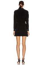 Norma Kamali Mini Tie Front Shirt Dress in Black, view 3, click to view large image.