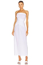 Norma Kamali All In One Dress to Midcalf in White, view 2, click to view large image.
