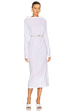 Norma Kamali All In One Dress to Midcalf in White, view 3, click to view large image.