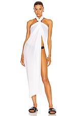 Norma Kamali Ernie Scarf Dress in White, view 1, click to view large image.