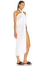 Norma Kamali Ernie Scarf Dress in White, view 2, click to view large image.