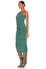 Norma Kamali Diana Gown in Mountain Green, view 3, click to view large image.