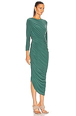 Norma Kamali Long Sleeve Diana Gown in Mountain Green, view 2, click to view large image.
