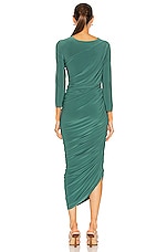 Norma Kamali Long Sleeve Diana Gown in Mountain Green, view 4, click to view large image.