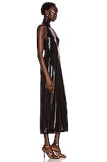 Norma Kamali Halter Turtleneck Side Slip Gown in Black, view 2, click to view large image.