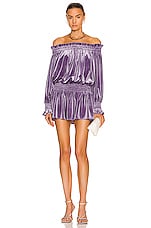 Norma Kamali Peasant Dress in Powder Purple, view 1, click to view large image.