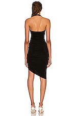 Norma Kamali Cayla Side Drape Dress in Black, view 4, click to view large image.