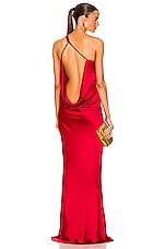 Norma Kamali One Shoulder Bias Gown in Tiger Red, view 1, click to view large image.