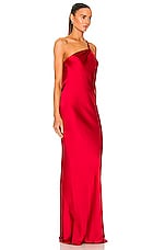 Norma Kamali One Shoulder Bias Gown in Tiger Red, view 3, click to view large image.