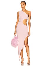 Norma Kamali Sunburst One Shoulder Gown in Blush, view 1, click to view large image.
