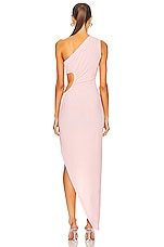 Norma Kamali Sunburst One Shoulder Gown in Blush, view 4, click to view large image.