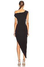 Norma Kamali Drop Shoulder Side Drape Gown in Black, view 4, click to view large image.
