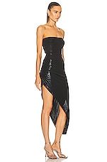 Norma Kamali Strapless Side Drape Gown in Black, view 2, click to view large image.