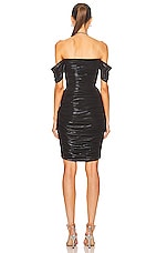 Norma Kamali Walter Dress With Winglet Sleeves in Black, view 3, click to view large image.