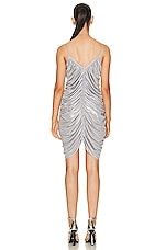 Norma Kamali Slip Diana Mini Dress in Silver, view 3, click to view large image.