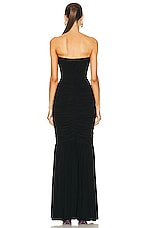 Norma Kamali Slinky Fishtail Gown in Black, view 3, click to view large image.