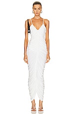 Norma Kamali Slip Diana Gown in Snow White, view 4, click to view large image.