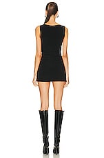 Norma Kamali Sleeveless Pickleball Mini Dress in Black, view 3, click to view large image.