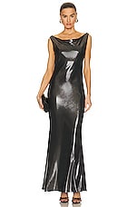 Norma Kamali Maria Gown in Gunmetal, view 1, click to view large image.