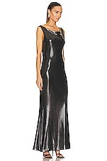Norma Kamali Maria Gown in Gunmetal, view 2, click to view large image.