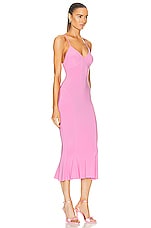 Norma Kamali Slip Fishtail Dress in Candy Pink, view 2, click to view large image.