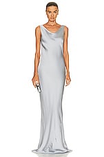 Norma Kamali Maria Gown in Silver, view 1, click to view large image.