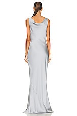Norma Kamali Maria Gown in Silver, view 3, click to view large image.