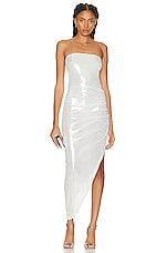 Norma Kamali Strapless Side Drape Gown in Pearl, view 1, click to view large image.