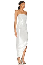 Norma Kamali Strapless Side Drape Gown in Pearl, view 2, click to view large image.