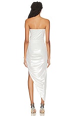 Norma Kamali Strapless Side Drape Gown in Pearl, view 4, click to view large image.