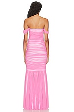 Norma Kamali Walter Fishtail Gown in Candy Pink, view 3, click to view large image.