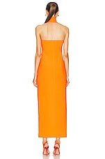 Norma Kamali Halter Turtle Side Slit Gown in SOS, view 3, click to view large image.