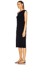 Norma Kamali Drop Shoulder Dress in Midnight, view 3, click to view large image.