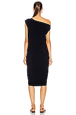 Norma Kamali Drop Shoulder Dress in Midnight, view 4, click to view large image.