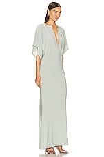 Norma Kamali Obie Gown in Dried Sage, view 2, click to view large image.
