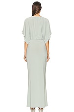 Norma Kamali Obie Gown in Dried Sage, view 3, click to view large image.