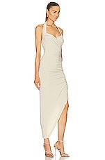 Norma Kamali Cayla Side Drape Gown in Mist, view 2, click to view large image.