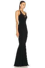 Norma Kamali Racer Fishtail Gown in Black, view 2, click to view large image.