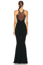 Norma Kamali Racer Fishtail Gown in Black, view 3, click to view large image.