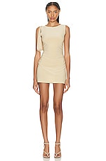 Norma Kamali Sleeveless Pickleball Mini Dress in Sand, view 1, click to view large image.