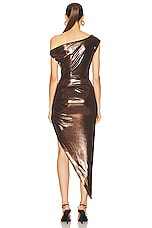 Norma Kamali Drop Shoulder Side Drape Gown in Chocolate, view 4, click to view large image.