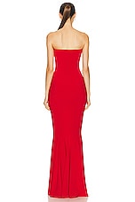 Norma Kamali Strapless Fishtail Gown in Tiger Red, view 3, click to view large image.